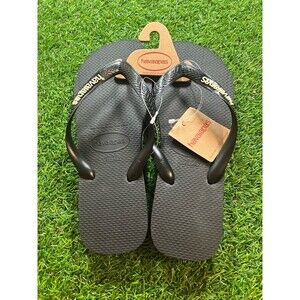 NEW Havaianas Women's 11/12 (men’s 9/10) Solid Black 100% AUTHENTIC